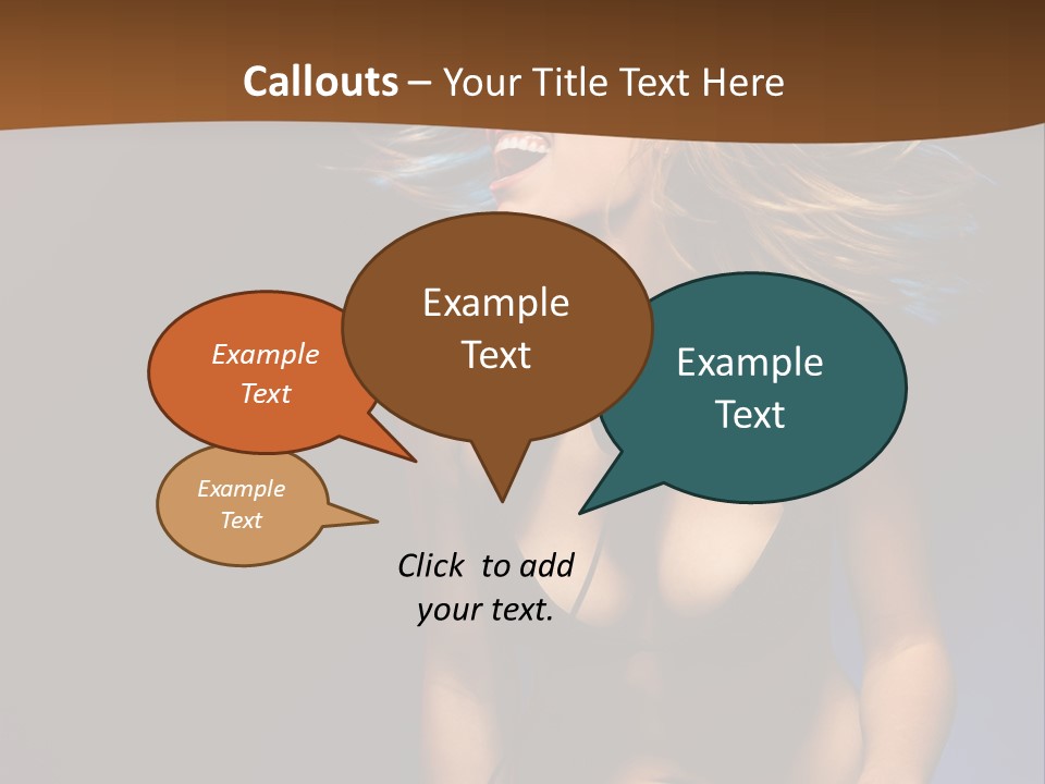 Caucasian Girl Excited PowerPoint Template