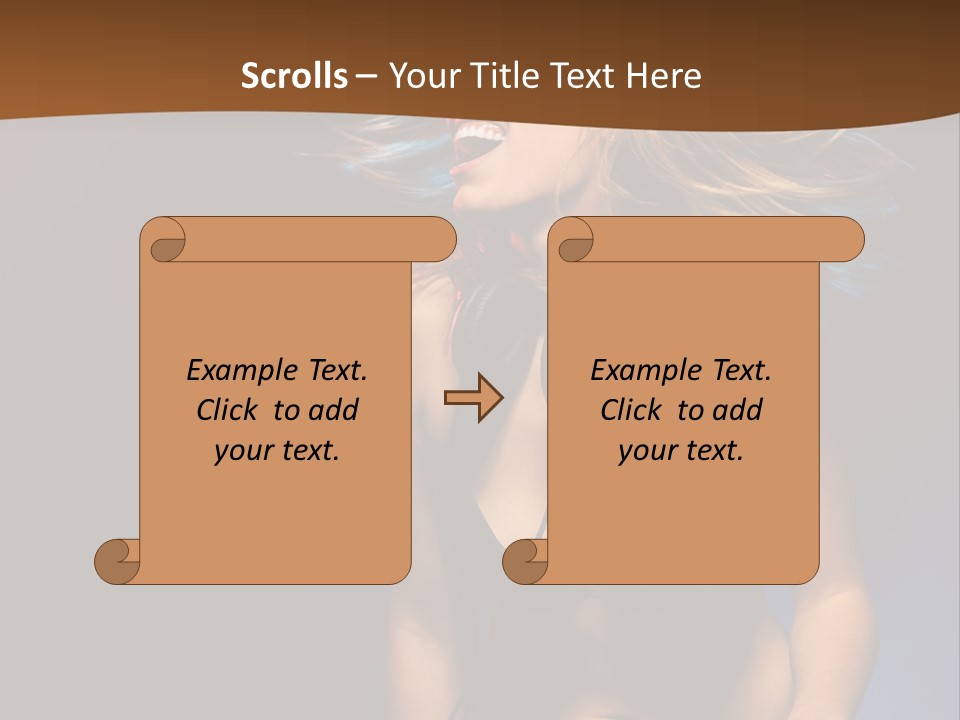 Caucasian Girl Excited PowerPoint Template
