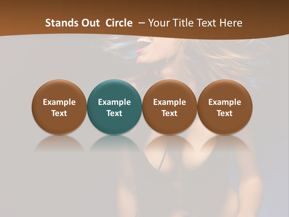 Caucasian Girl Excited PowerPoint Template