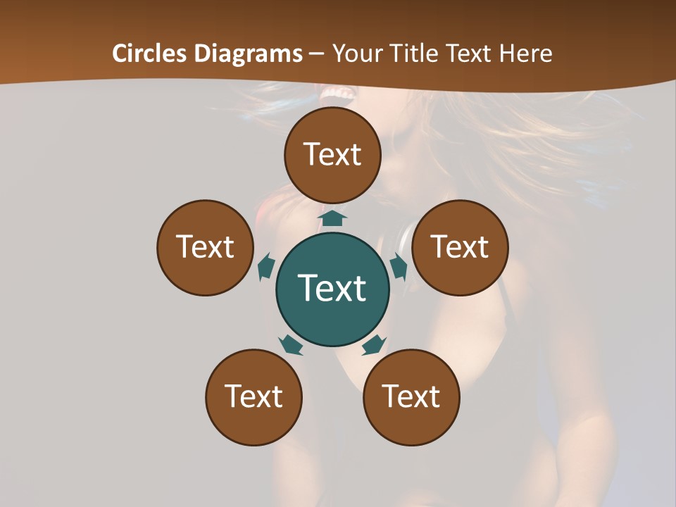 Caucasian Girl Excited PowerPoint Template