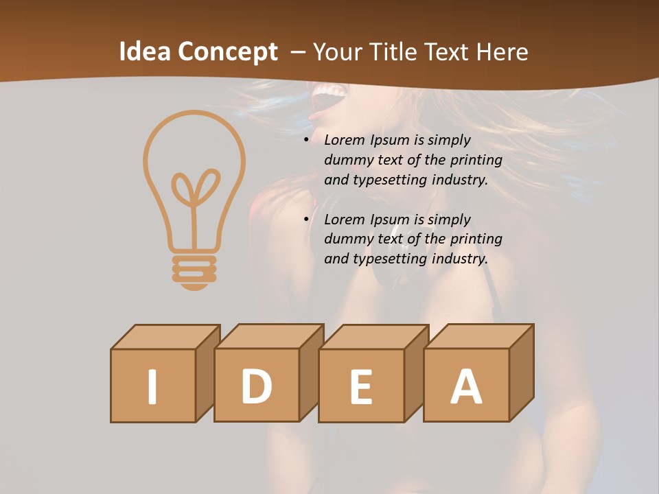 Caucasian Girl Excited PowerPoint Template