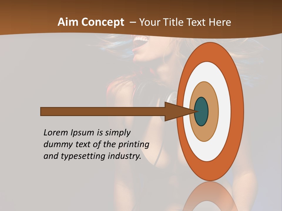 Caucasian Girl Excited PowerPoint Template