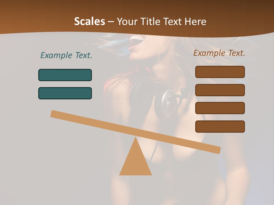 Caucasian Girl Excited PowerPoint Template