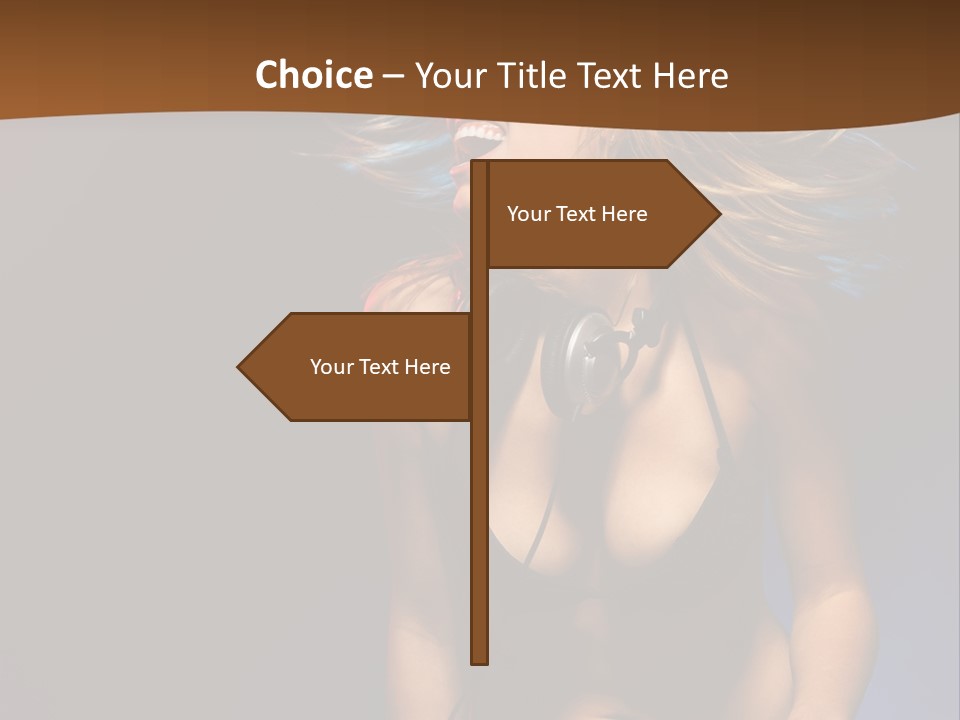 Caucasian Girl Excited PowerPoint Template