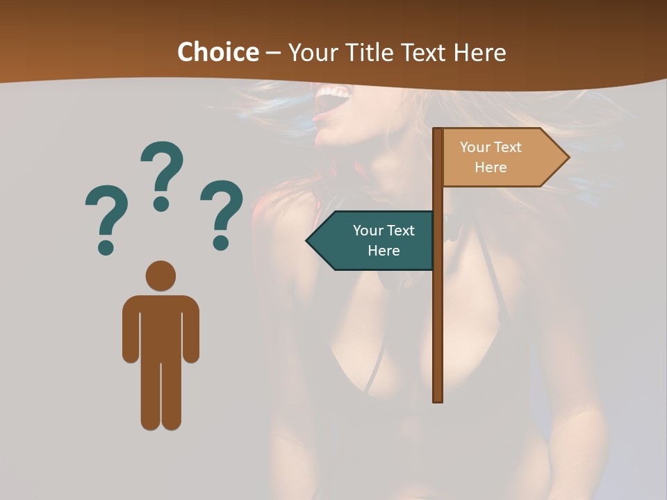 Caucasian Girl Excited PowerPoint Template