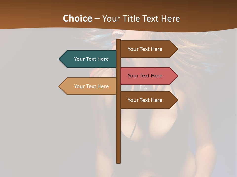 Caucasian Girl Excited PowerPoint Template