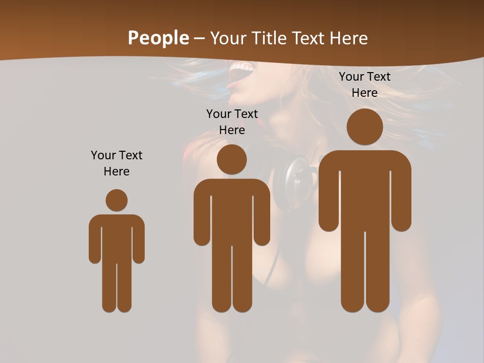 Caucasian Girl Excited PowerPoint Template