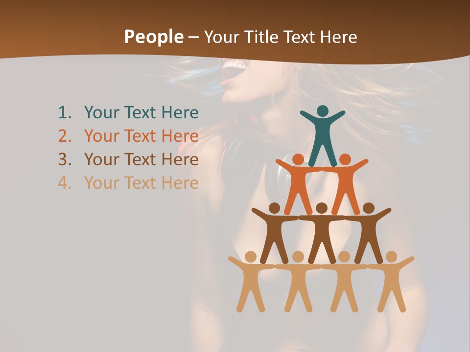 Caucasian Girl Excited PowerPoint Template