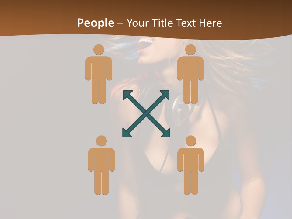 Caucasian Girl Excited PowerPoint Template