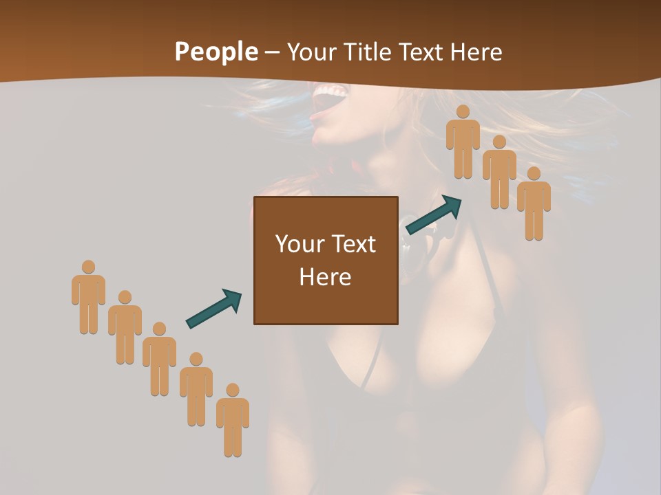 Caucasian Girl Excited PowerPoint Template