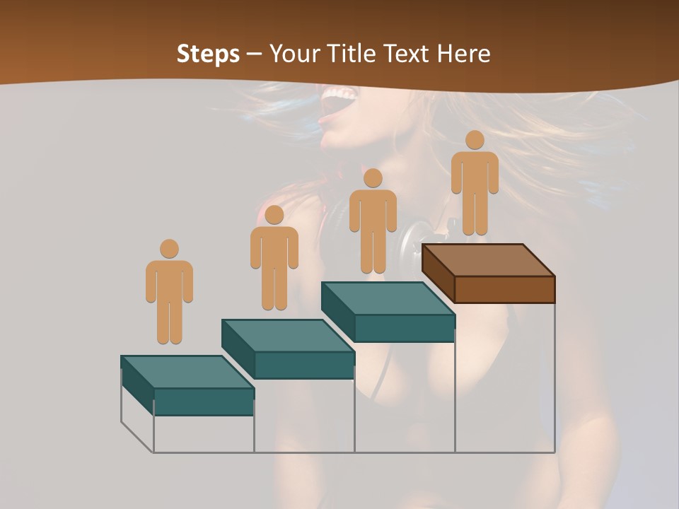 Caucasian Girl Excited PowerPoint Template