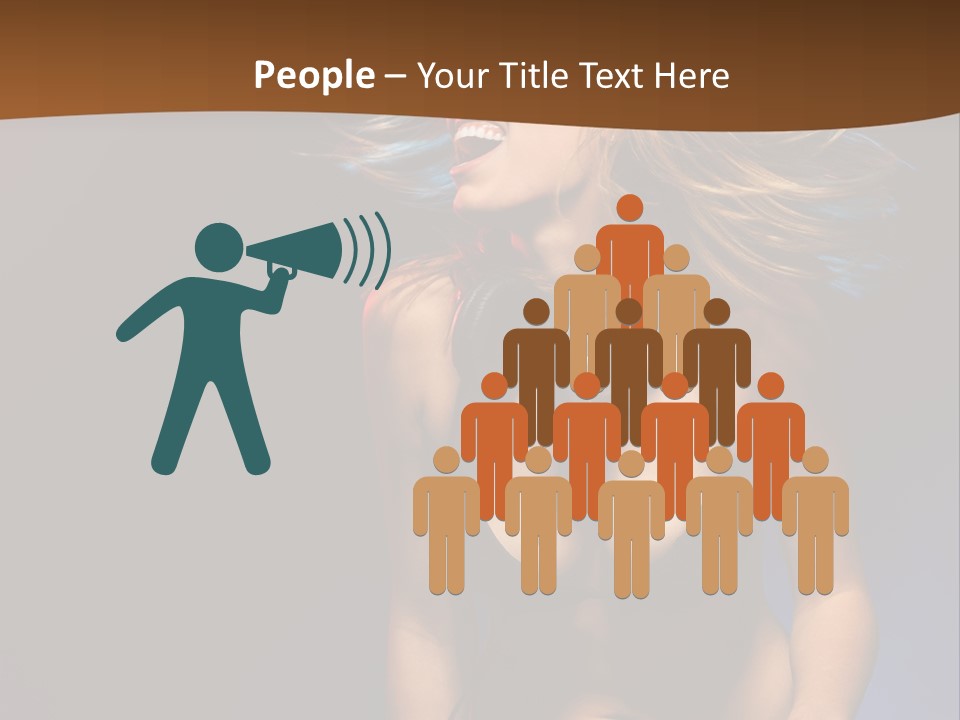 Caucasian Girl Excited PowerPoint Template