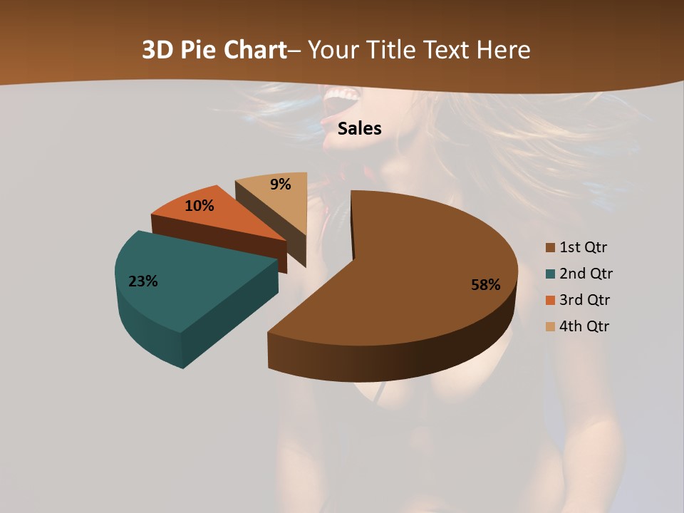 Caucasian Girl Excited PowerPoint Template