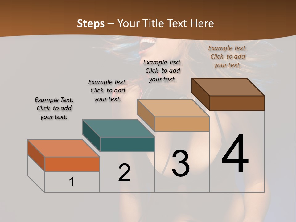 Caucasian Girl Excited PowerPoint Template