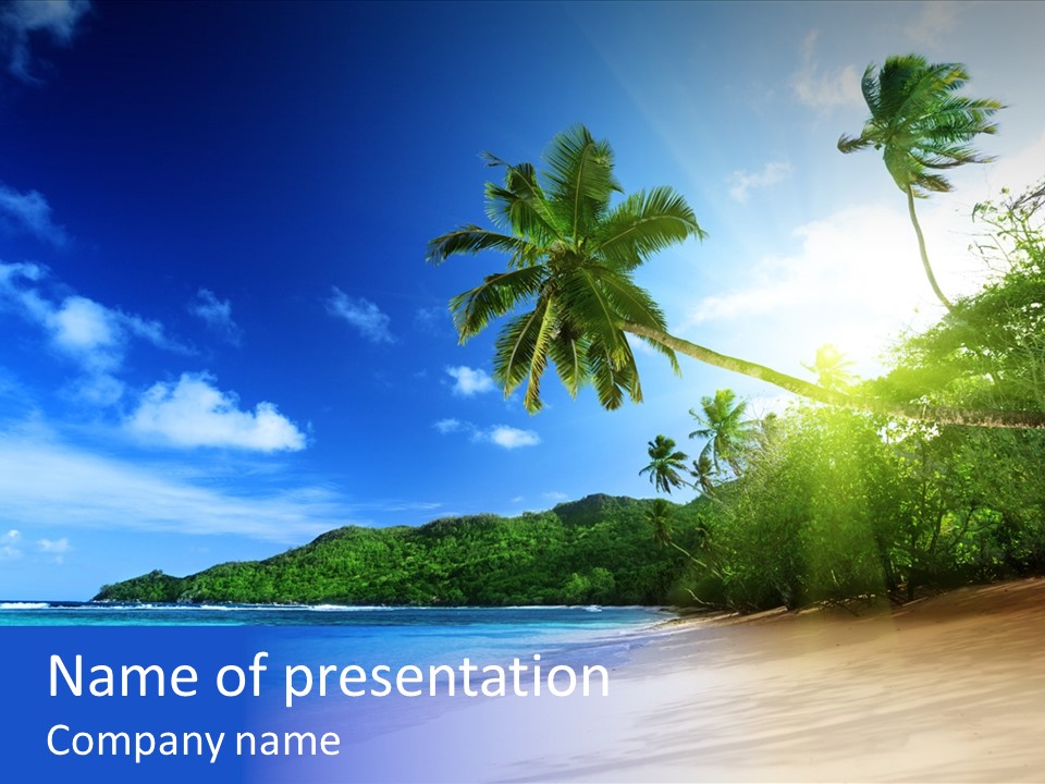 White Coconut Bay PowerPoint Template