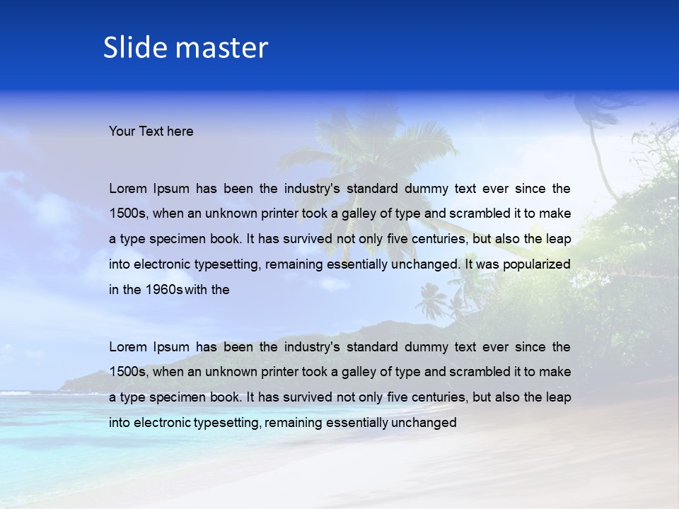 White Coconut Bay PowerPoint Template