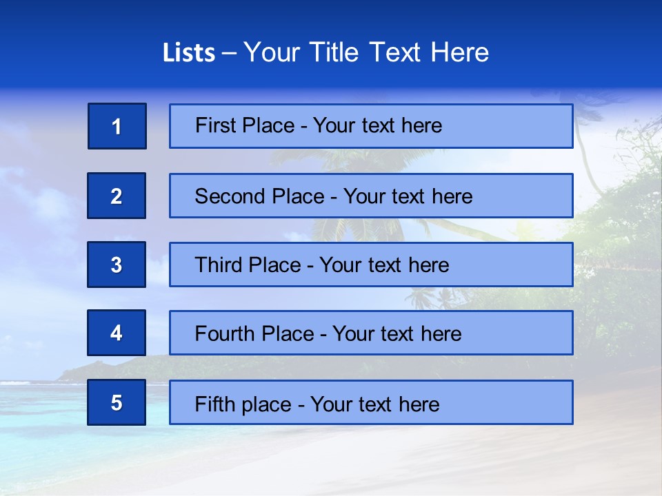 White Coconut Bay PowerPoint Template