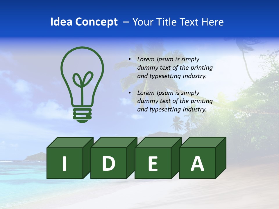 White Coconut Bay PowerPoint Template