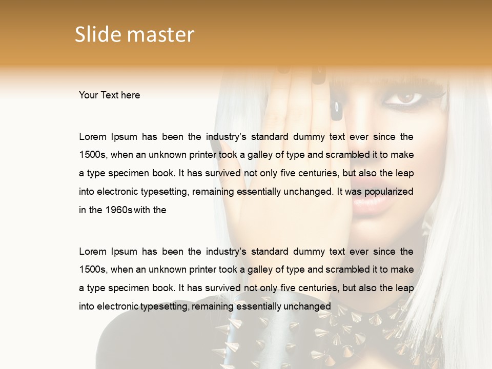 Portrait Fringe Hairstyle PowerPoint Template