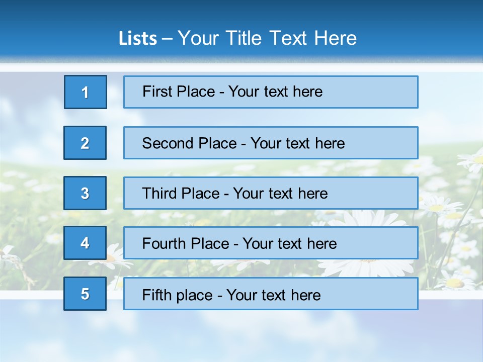 Sunlight Camomile Nobody PowerPoint Template