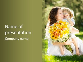 Wedding Giving Baby PowerPoint Template