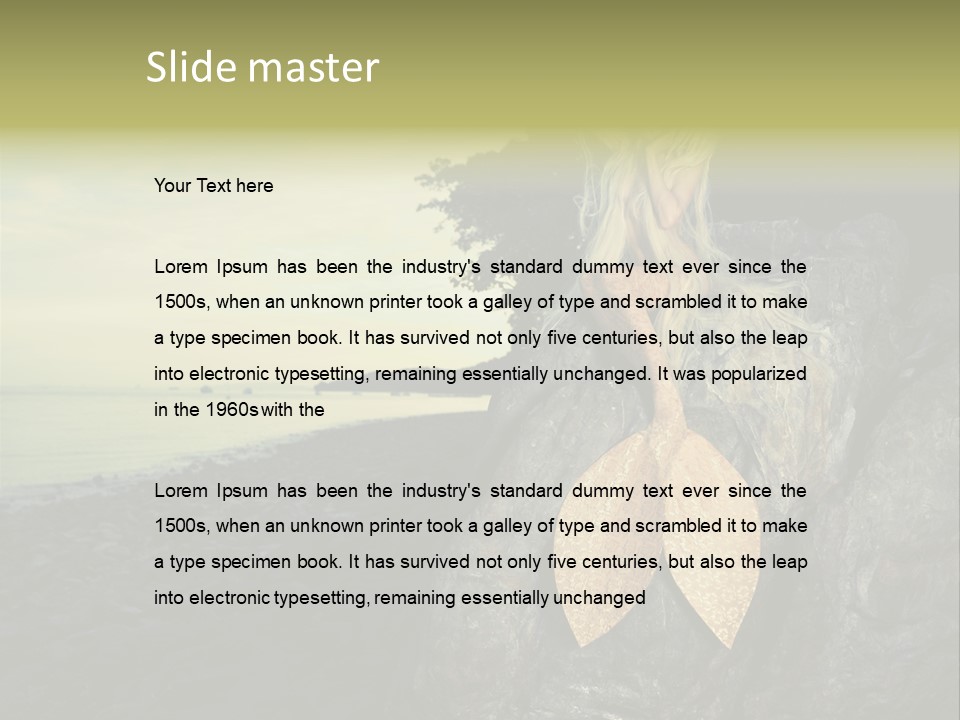 Person Stone Mermaid PowerPoint Template