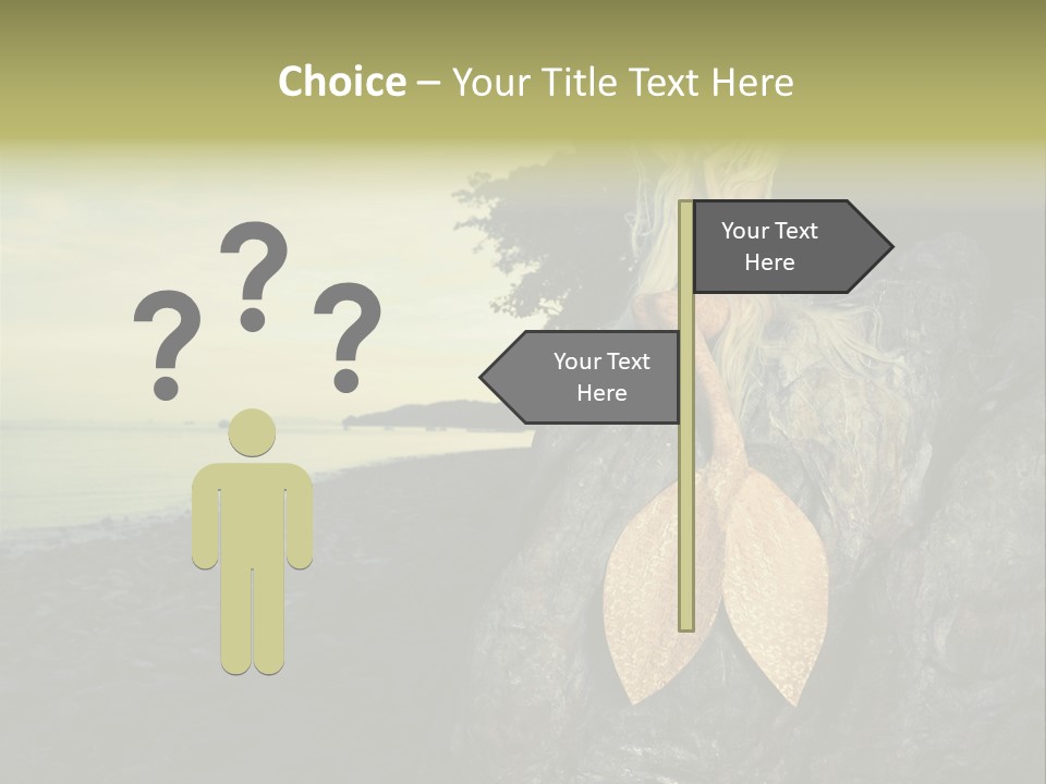 Person Stone Mermaid PowerPoint Template