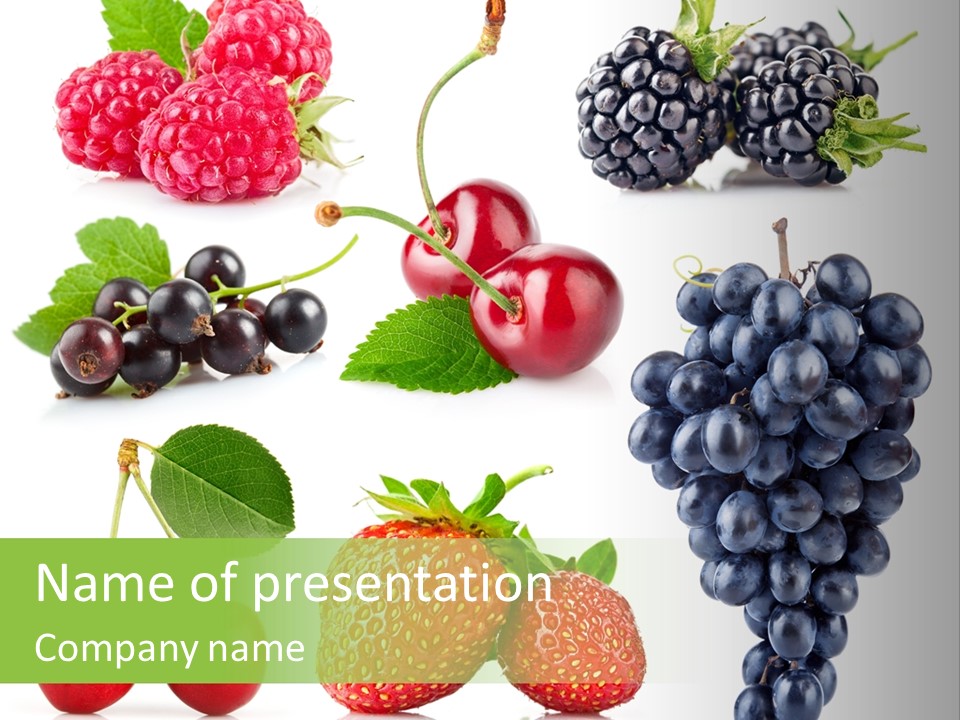 Juicy Vitamins Blackberry PowerPoint Template
