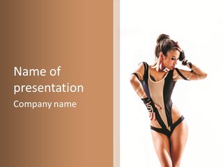 Isolated Posing Y PowerPoint Template