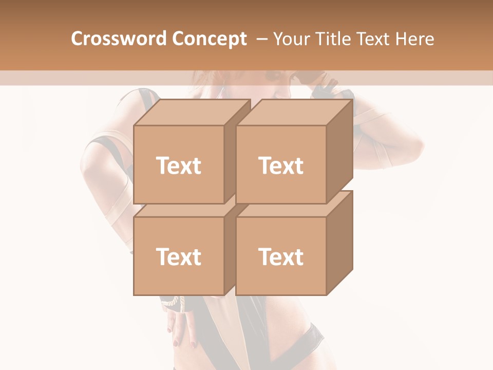 Isolated Posing Y PowerPoint Template