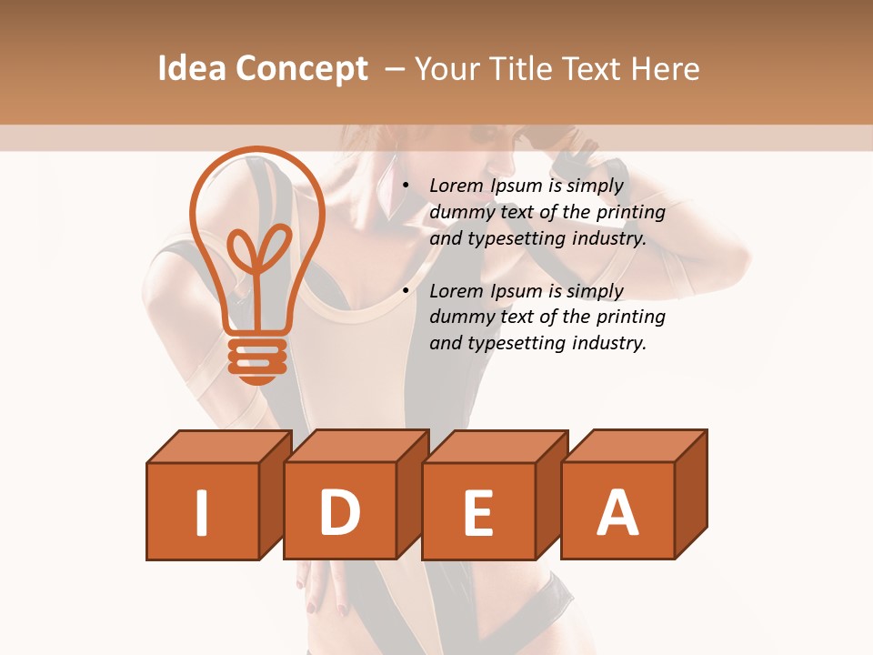 Isolated Posing Y PowerPoint Template