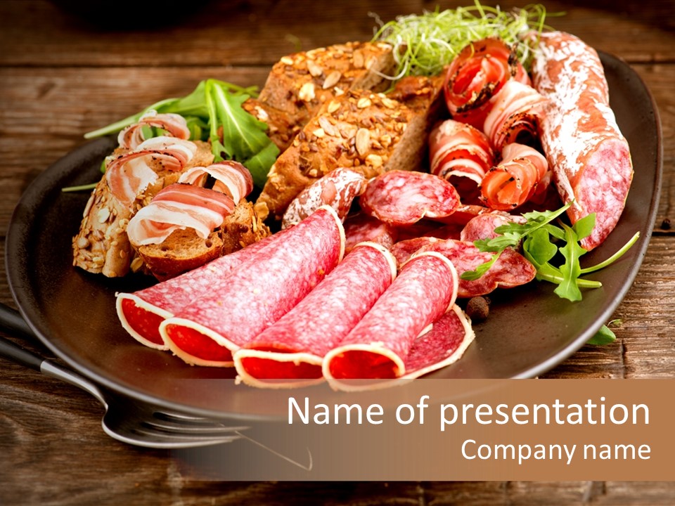 Set Sausage Tenderloin PowerPoint Template