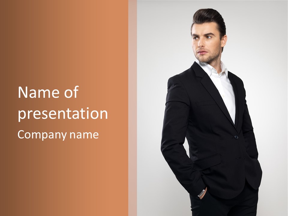 Studio Standing Posing PowerPoint Template