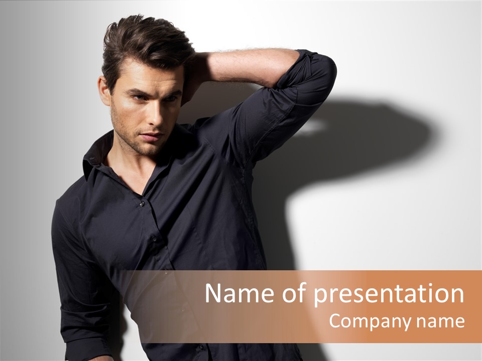 Standing Casual Model PowerPoint Template