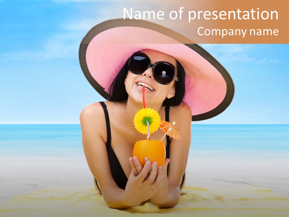 Young Female Beautiful PowerPoint Template