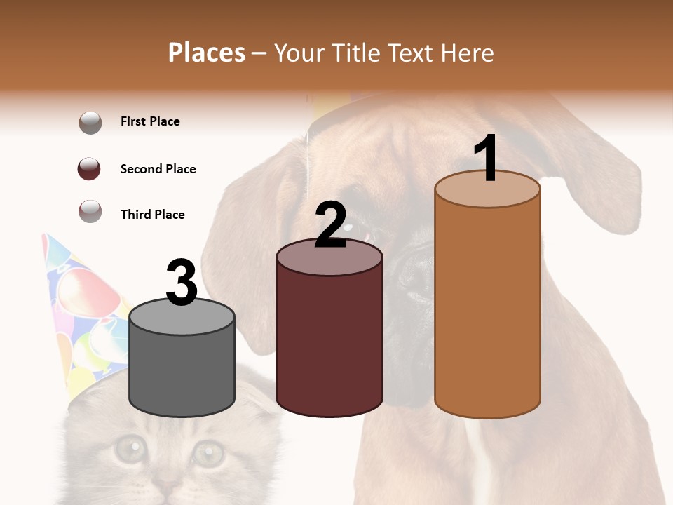 Baby Animals White Boxer Puppy PowerPoint Template