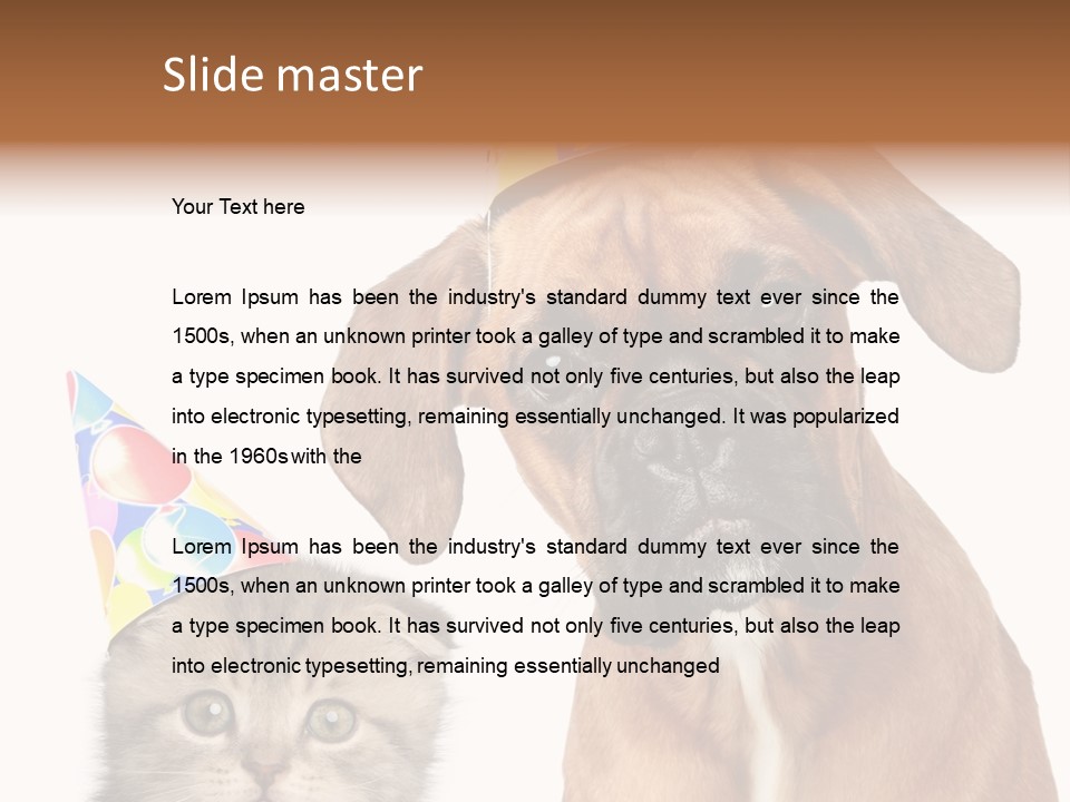 Baby Animals White Boxer Puppy PowerPoint Template