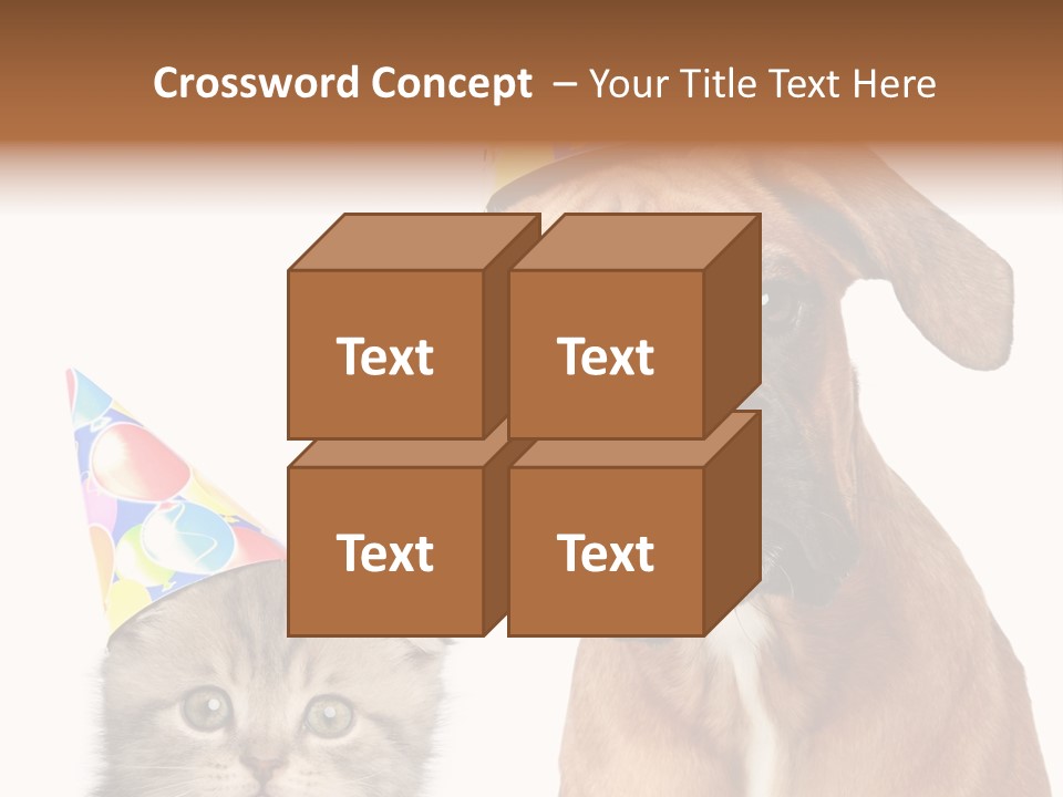 Baby Animals White Boxer Puppy PowerPoint Template