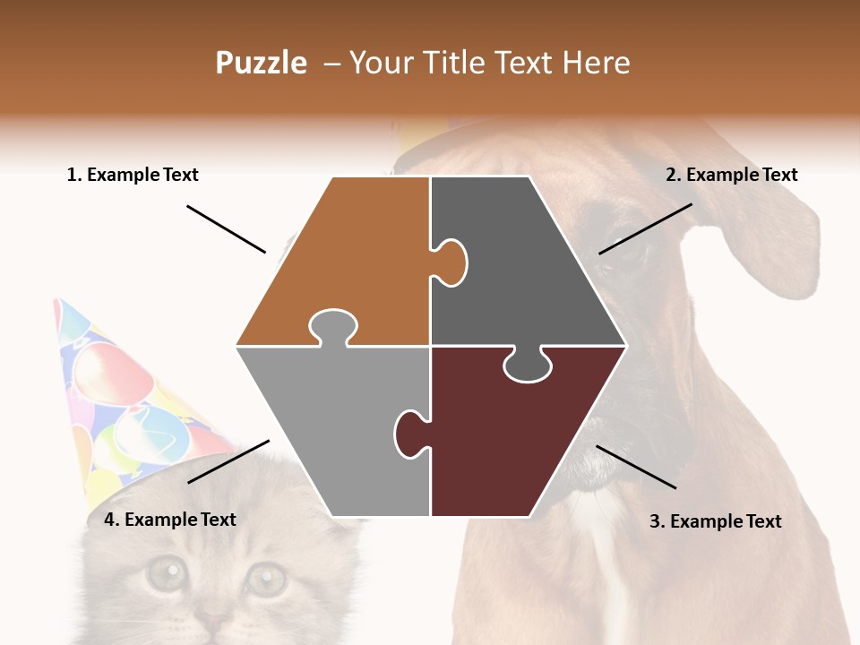 Baby Animals White Boxer Puppy PowerPoint Template