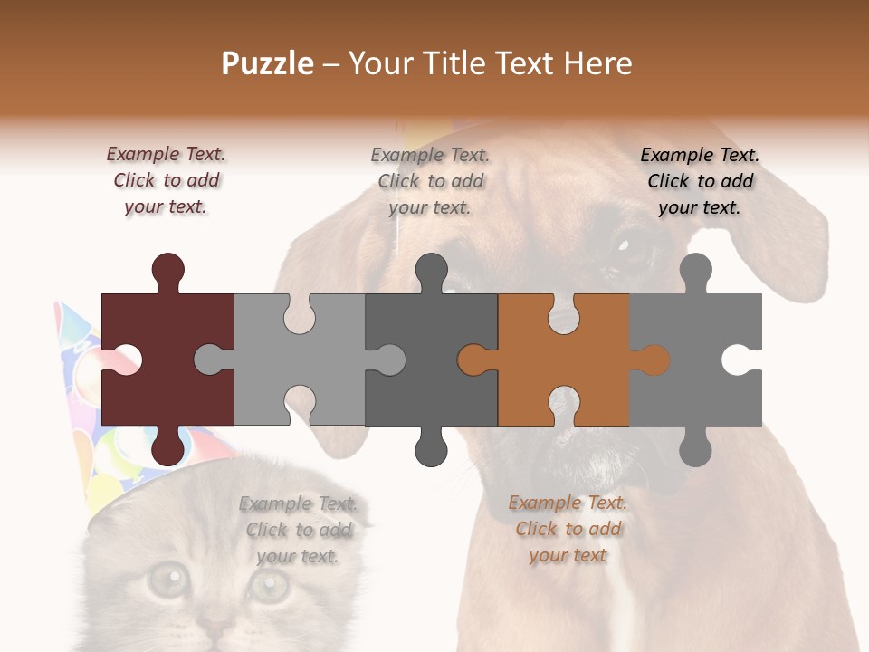 Baby Animals White Boxer Puppy PowerPoint Template