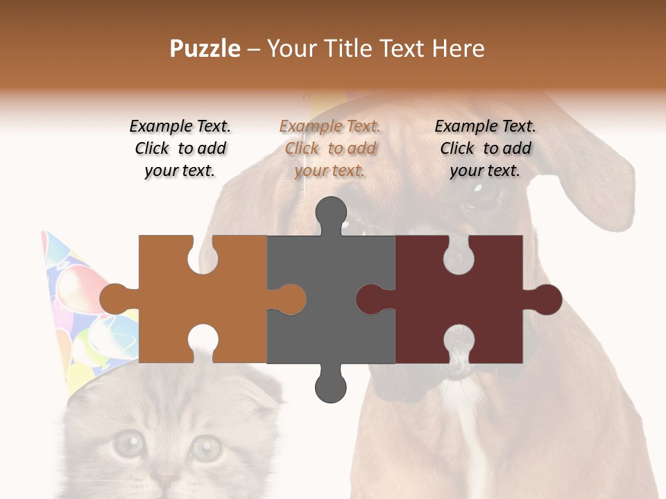 Baby Animals White Boxer Puppy PowerPoint Template