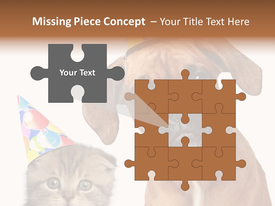 Baby Animals White Boxer Puppy PowerPoint Template