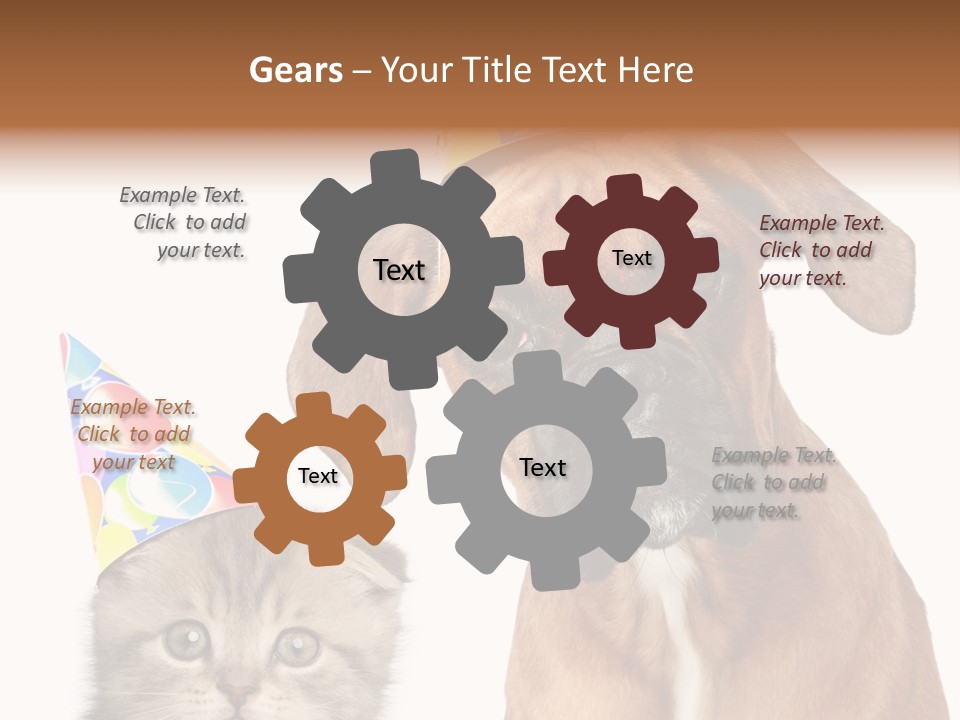 Baby Animals White Boxer Puppy PowerPoint Template