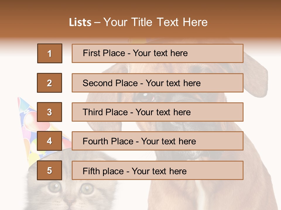 Baby Animals White Boxer Puppy PowerPoint Template
