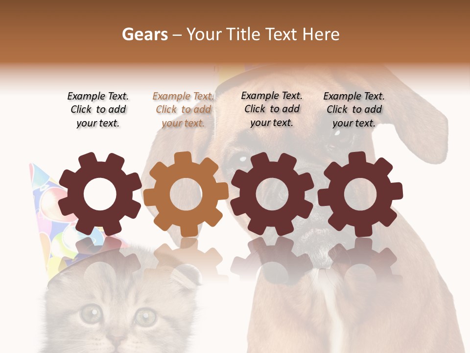 Baby Animals White Boxer Puppy PowerPoint Template