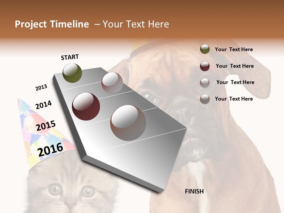 Baby Animals White Boxer Puppy PowerPoint Template