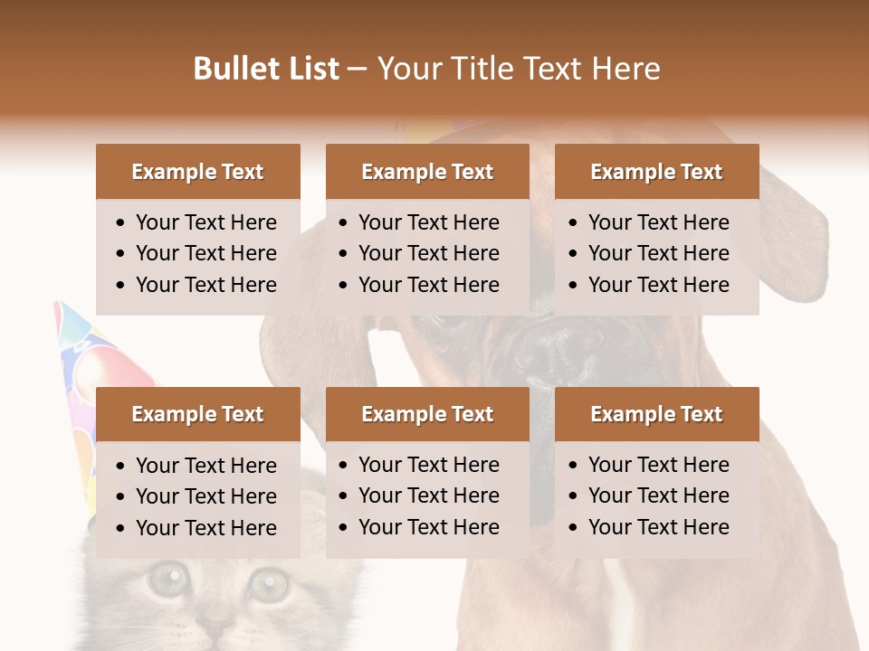 Baby Animals White Boxer Puppy PowerPoint Template