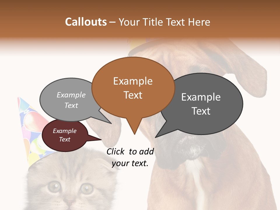 Baby Animals White Boxer Puppy PowerPoint Template