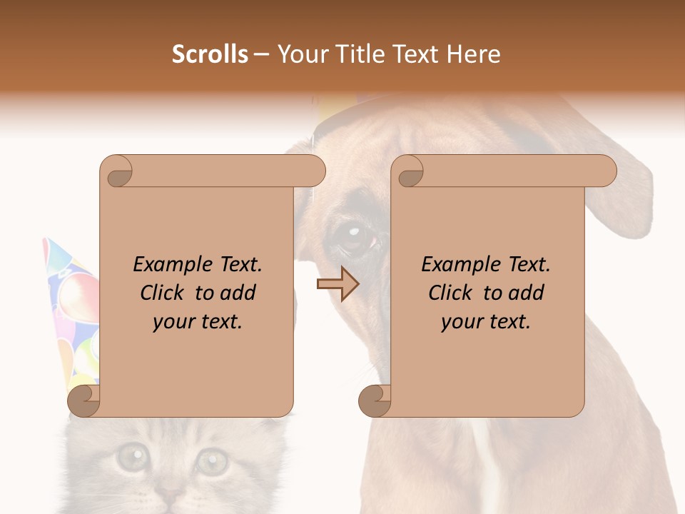 Baby Animals White Boxer Puppy PowerPoint Template