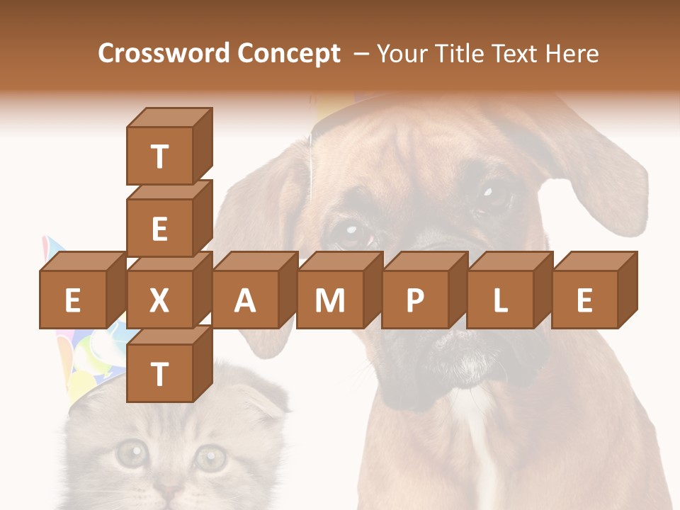 Baby Animals White Boxer Puppy PowerPoint Template